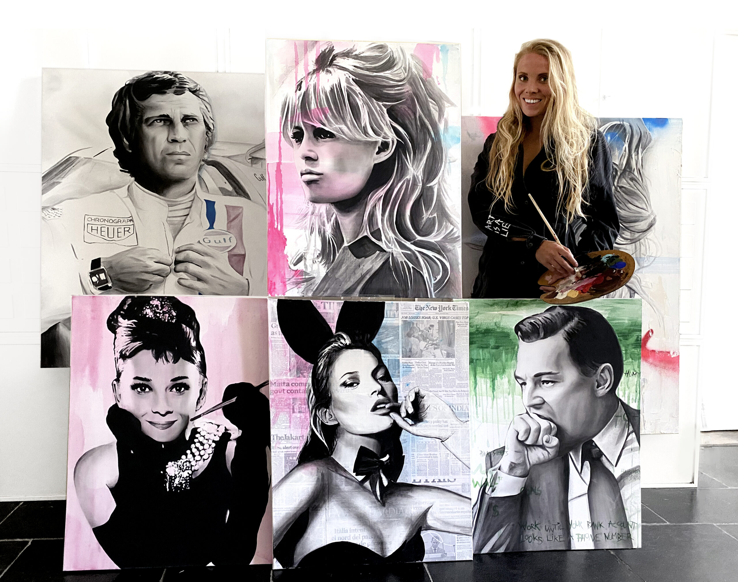 Live Kate Moss painting - Charity - Montana Engels