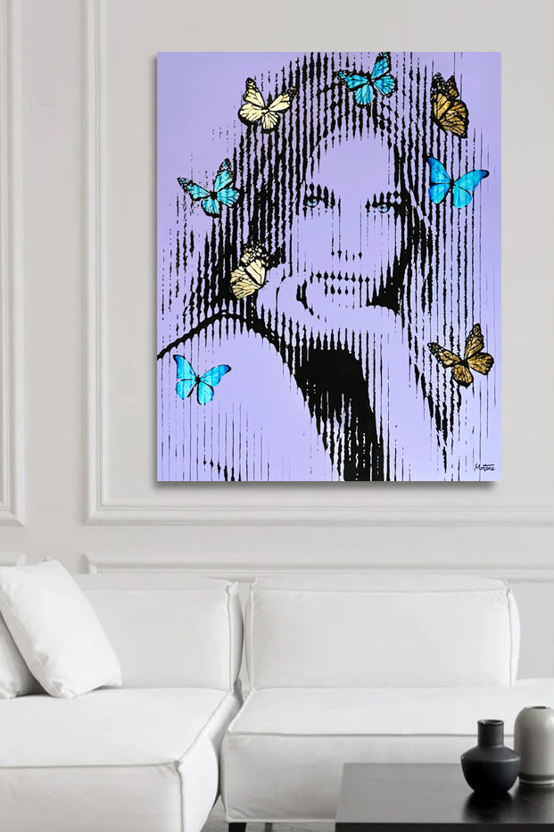 montana-engels-celeste-purple-lavender-nyc-affordable-art-fair-interior-couch