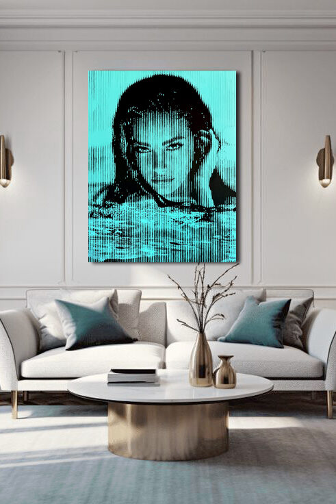 Montana-Engels-stripes-painting-portrait-Laguna-turquoise-blue-watergaze5