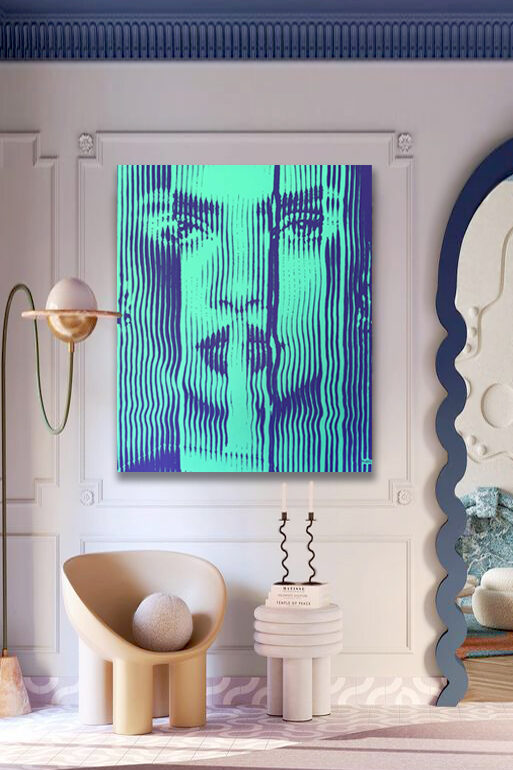 Montana-Engels-stripes-painting-portrait-wavy-turquoise-purple-wave-negative-effect-curvy-livingl