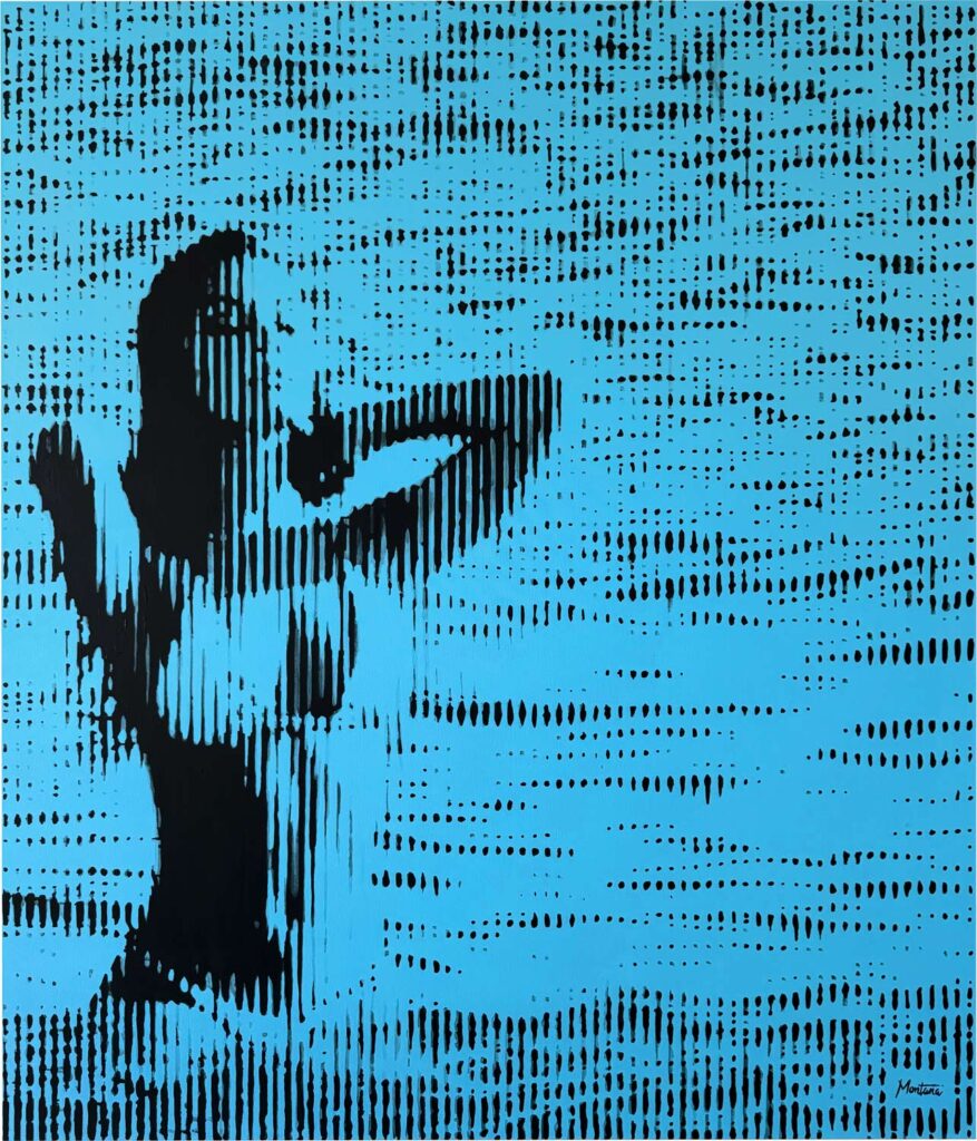 Montana-Engels-stripes-painting-portrait-ablution-water-blue-black-WEB