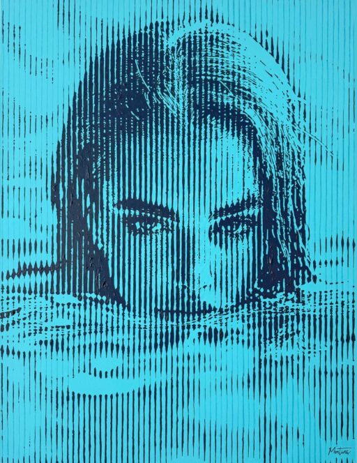 Montana-Engels-stripes-painting-portrait-under-eyes-watergaze-collection-blue-WEB